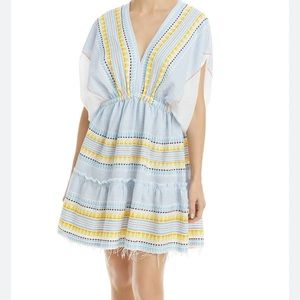 Lemlem Kiteli Plunge Neck Minidress in Multi Sky Cover Up - Anthropologie
